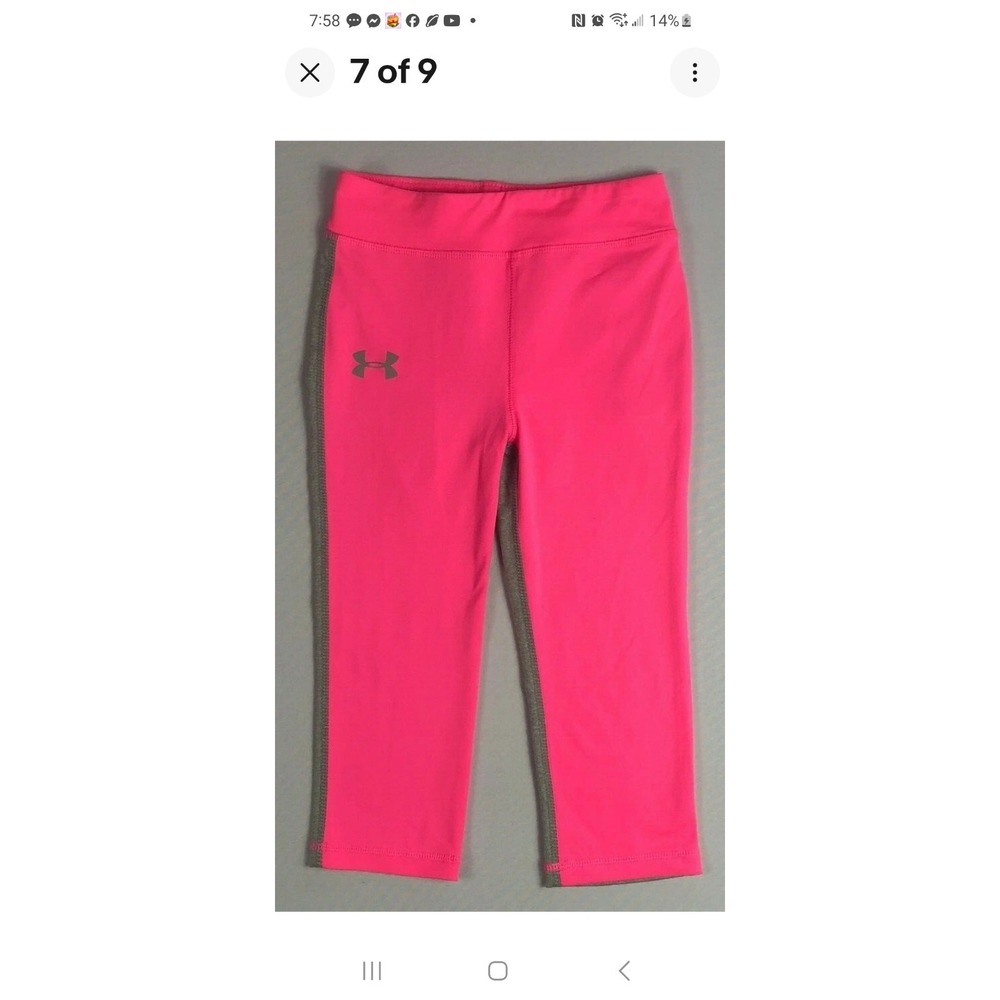 Girl's Youth XL Under Armour Capri Leggings Pink